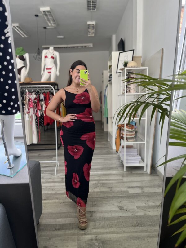 Vestido tull floral negro - Imagen 2