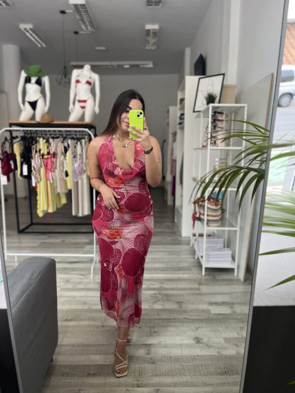 Vestido floral rosa