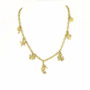 Collar dorado abalorios