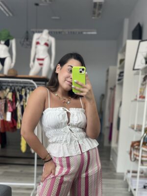 Top lazos blanco