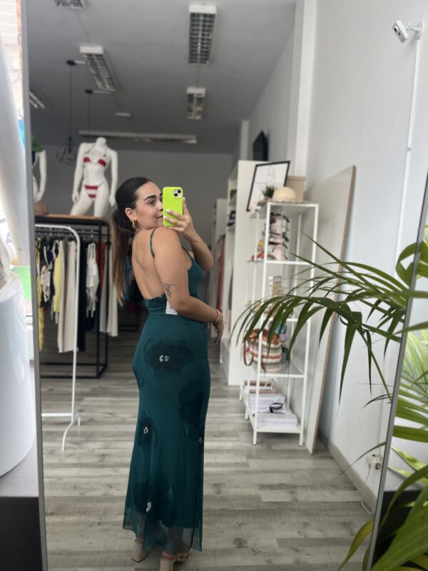Vestido tull floral negro - Imagen 4