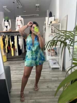Vestido tull floral corto