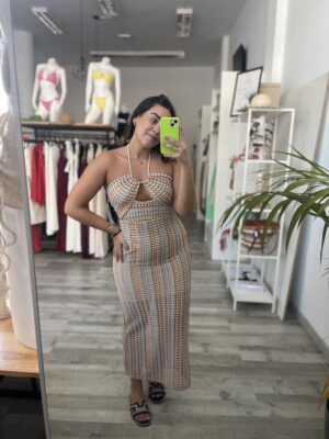 Vestido onda cuello