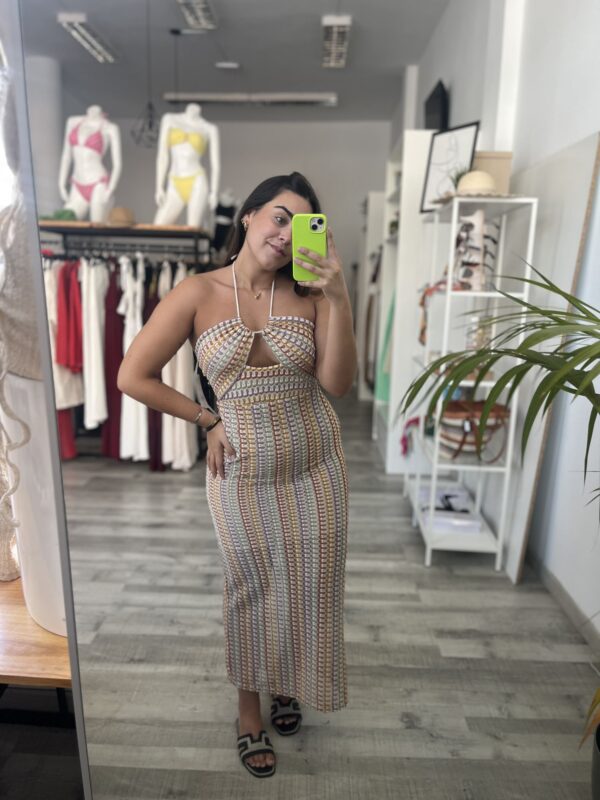 Vestido onda cuello
