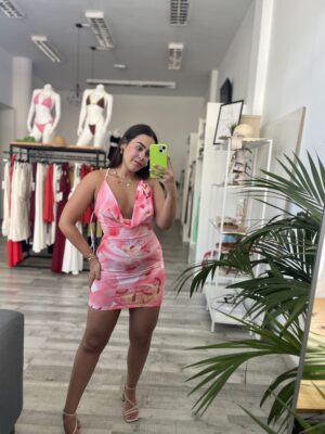 Vestido lirios rosa