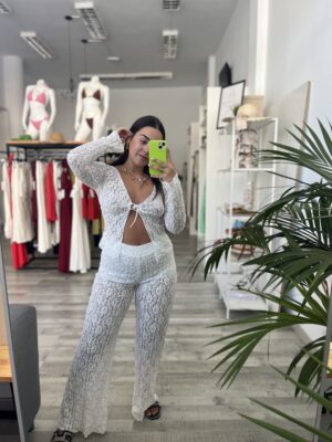 Conjunto encaje largo
