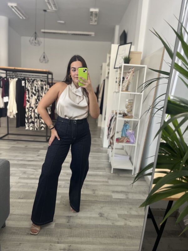 Pantalon vaquero oscuro lazada