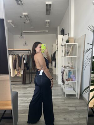 Conjunto raso azul marino