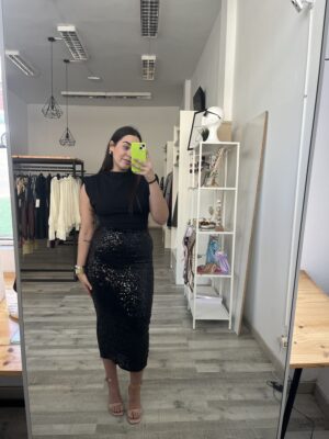 Falda lentejuela larga