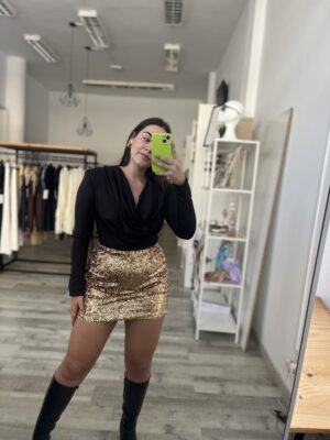 Falda lentejuela corta