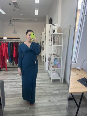 Vestido abalorio petróleo