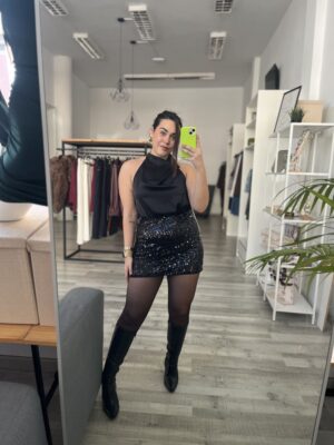 Falda lentejuela negra